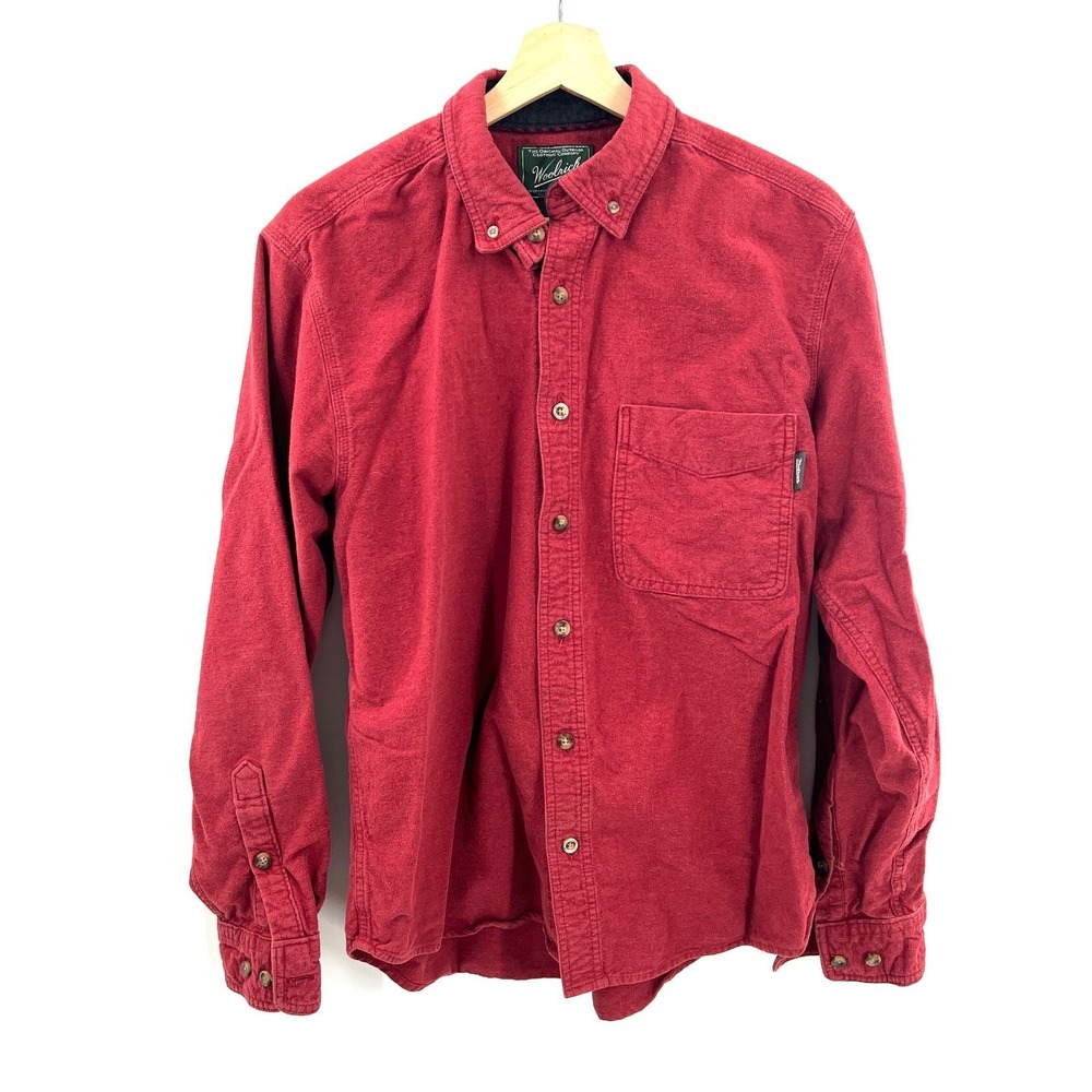 Woolrich chamois cotton shirt heavyweight flannel button down workwear classic M